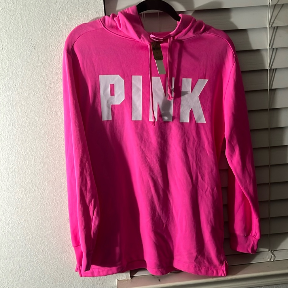 - BRAND NEW!! PINK oversized hoodie. Hot pink. Size small.